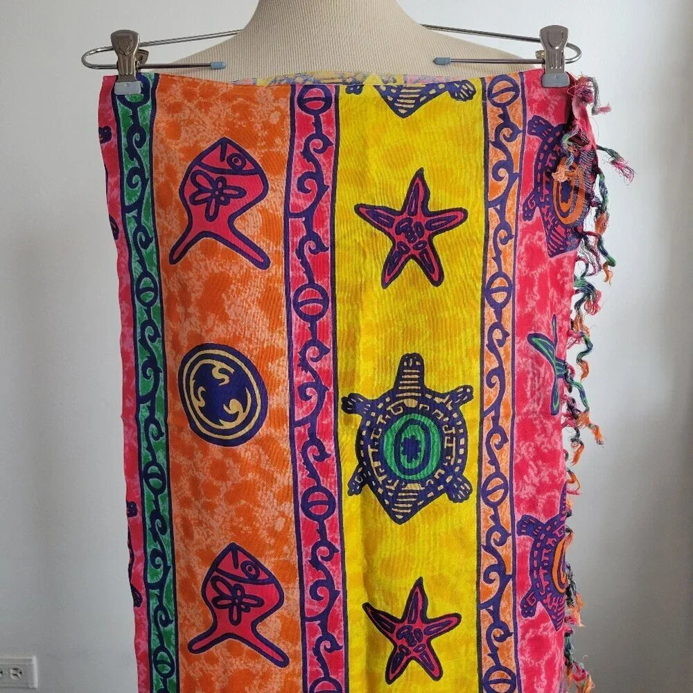 India Designed Colorful Extra-Large Scarf or Sarong